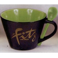 16 Oz. Hilo Spooner Mugs w/Spoons in Lime Green In & Black Matte Out
